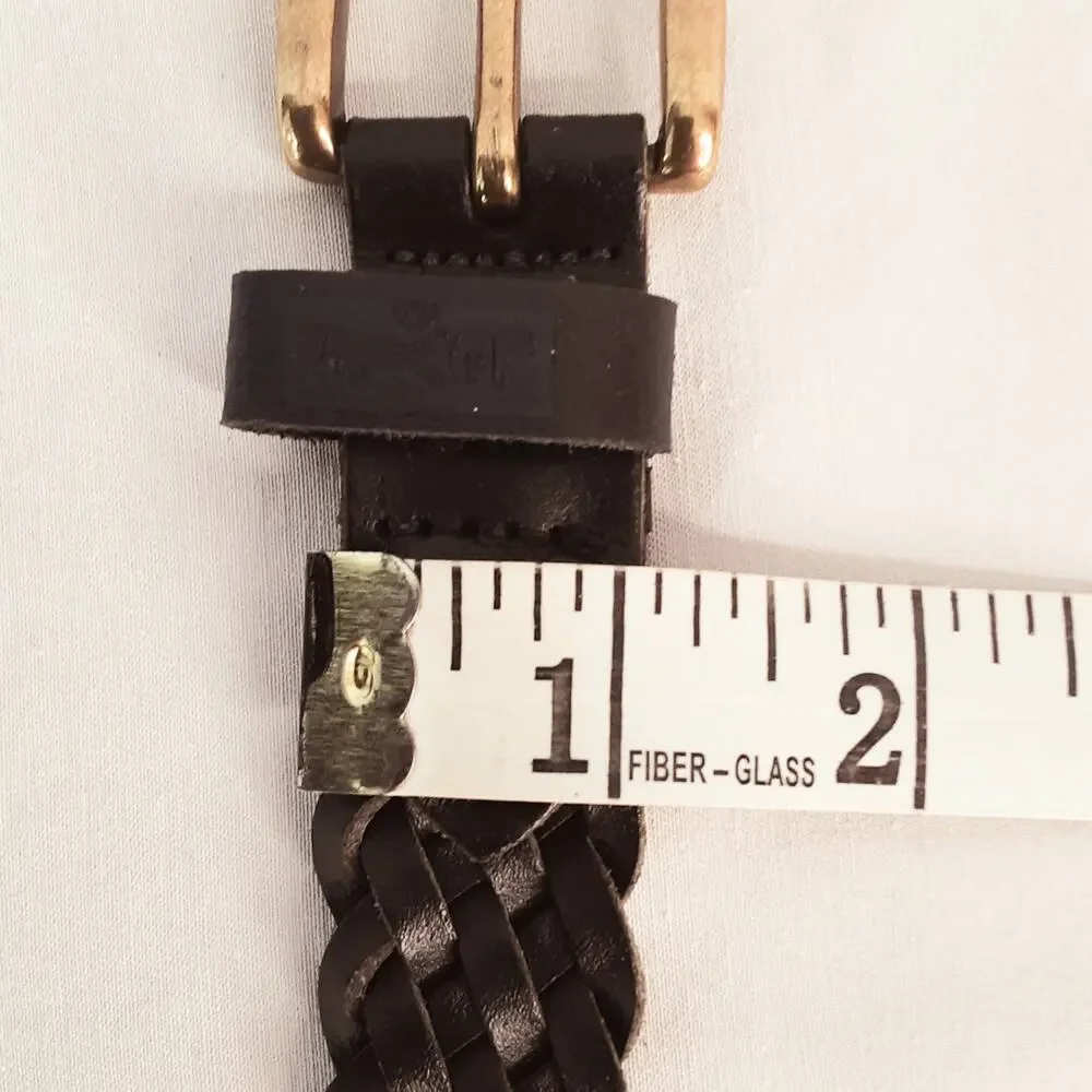 💎Levi's Boys Dark Brown Leather Braided Belt Size Small Made In Guatemala